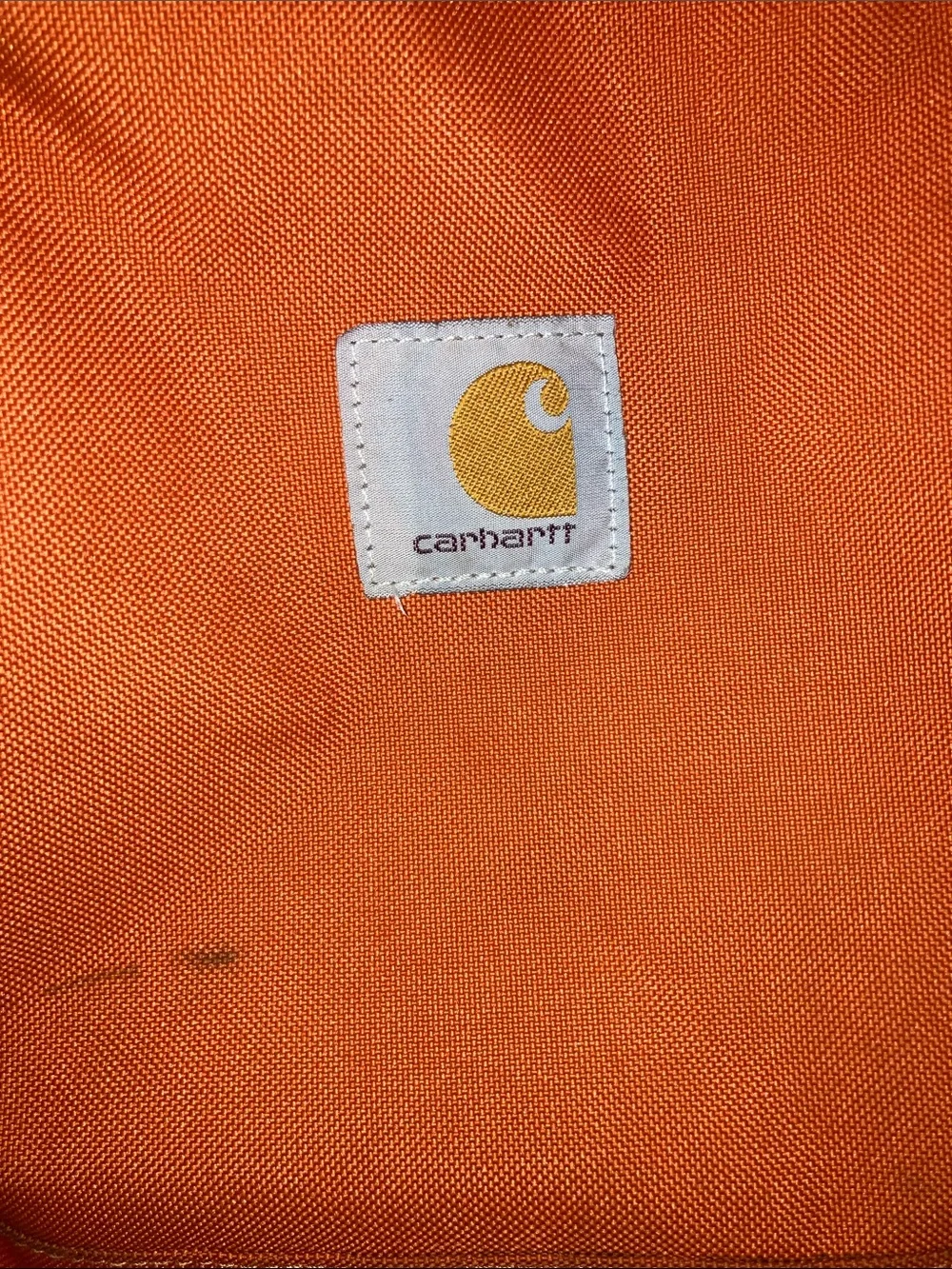 Carhartt Orange Canvas Backpack with Front Zip Pocket